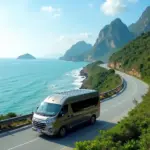 16-Seater Van on Coastal Road in Quy Nhon