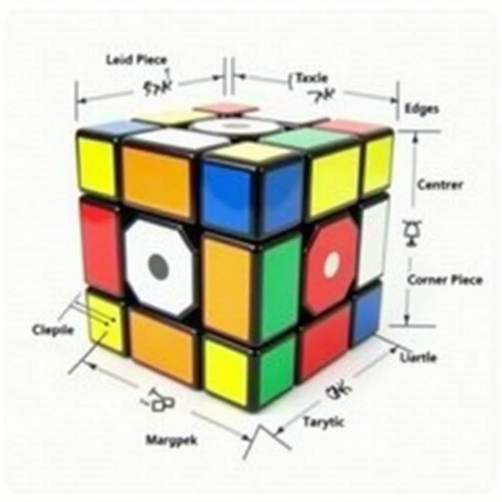 4x4x4 Rubik's Cube Anatomy