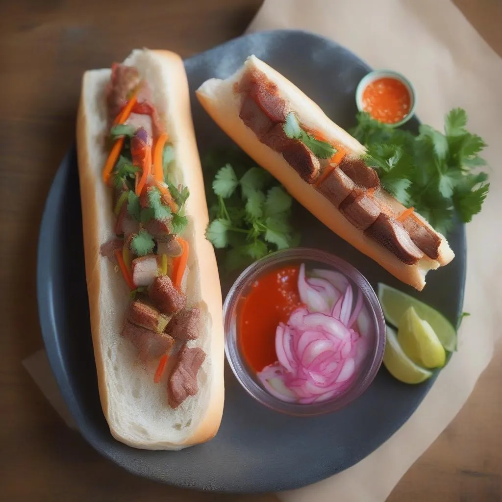 A Vietnamese Baguette with fillings