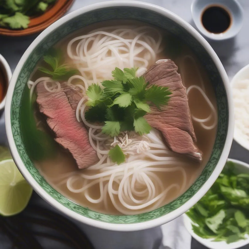 A bowl of Pho, a classic Vietnamese noodle soup