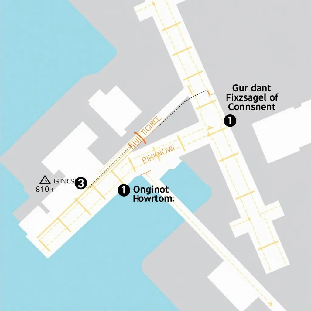 Airport Terminal Map with Moving Walkway Highlighted