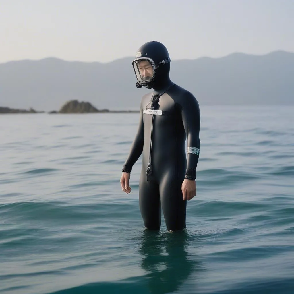 Modern Ama Diver with Wetsuit