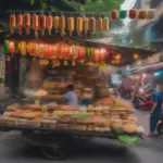 Vietnamese street food stalls offer a tempting array of snacks