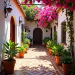 Andalusian courtyard in winter