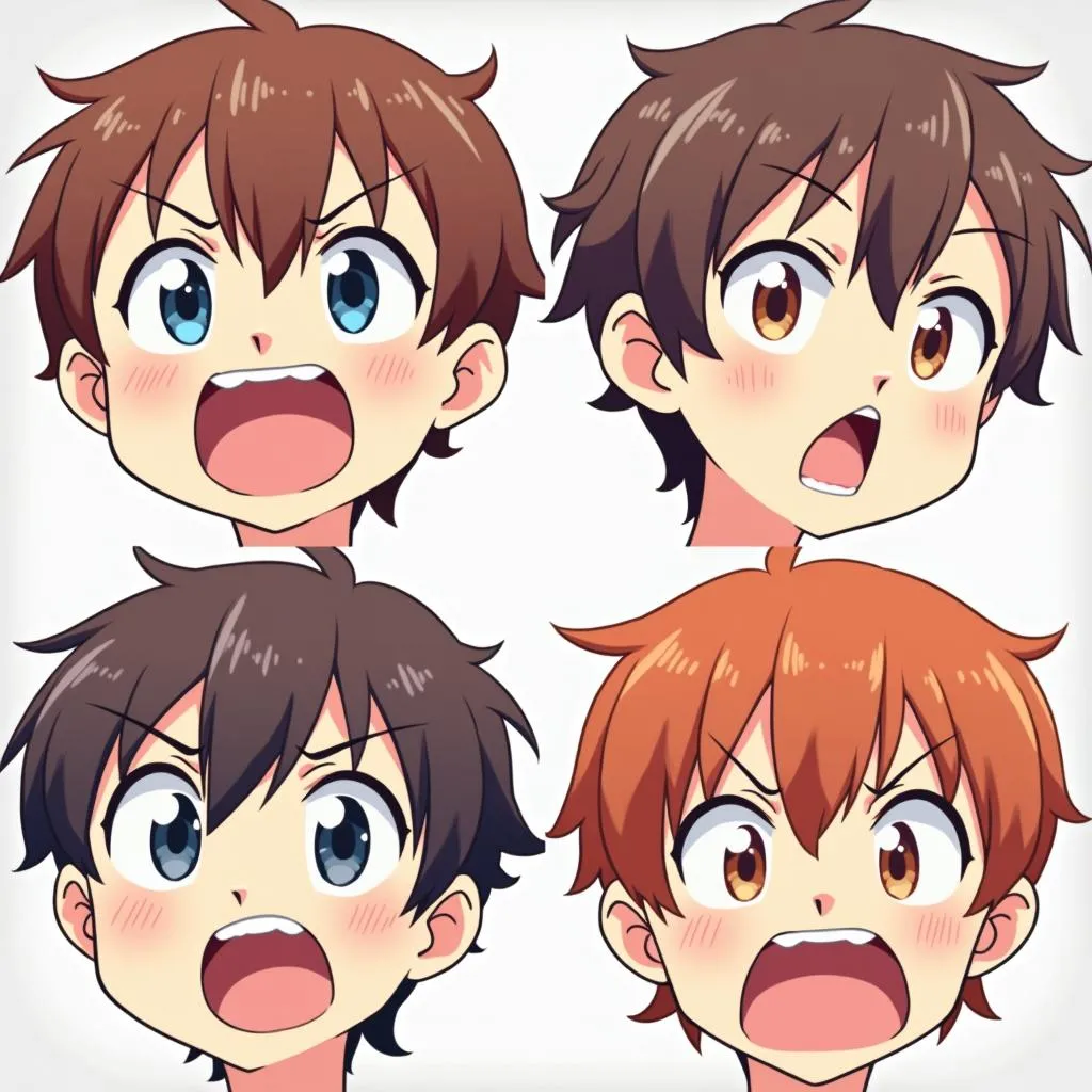 Various Anime Facial Expressions