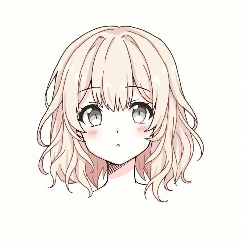 Anime hair strands illustration