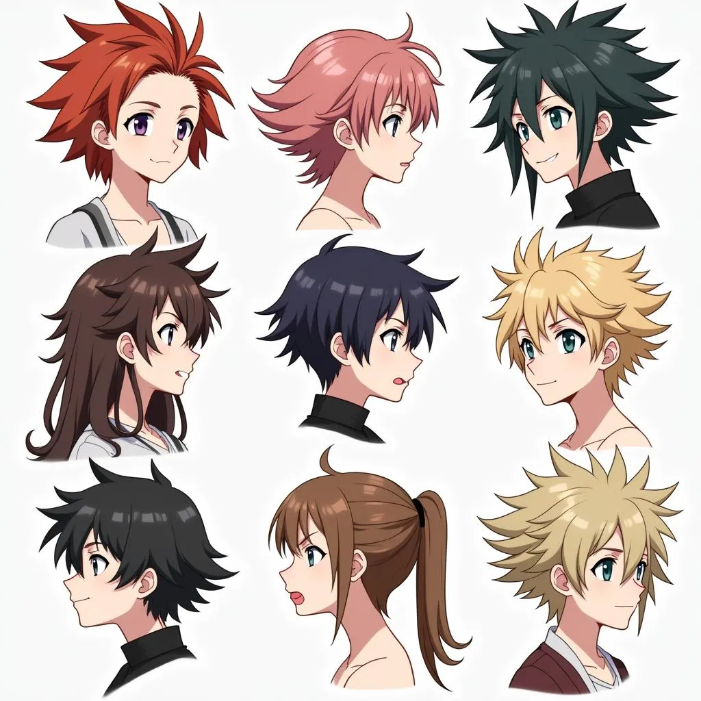 Different anime hair styles