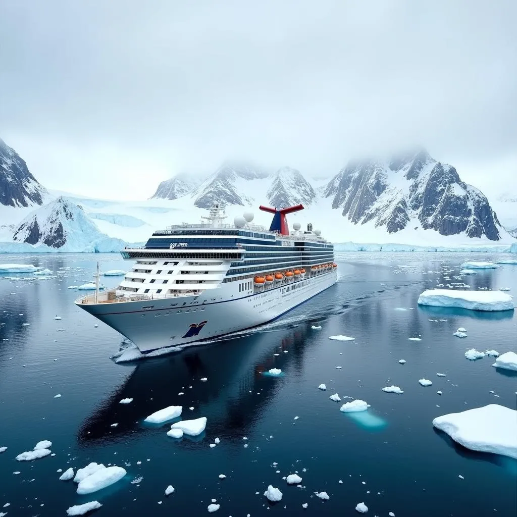 Cruise ship in Antarctica