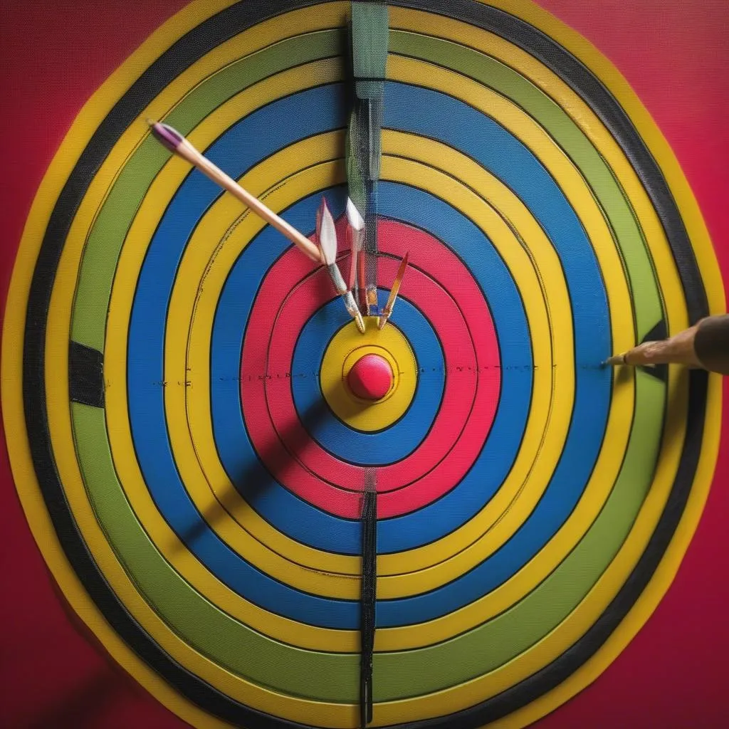 Archery Target with Arrow