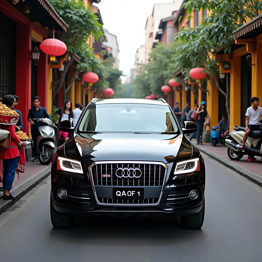 Audi Q5 parked on a Hanoi street