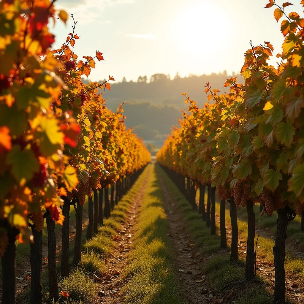 Vineyard harvest in autumn