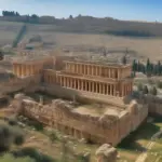 Ancient Roman temple ruins in Baalbek, Lebanon