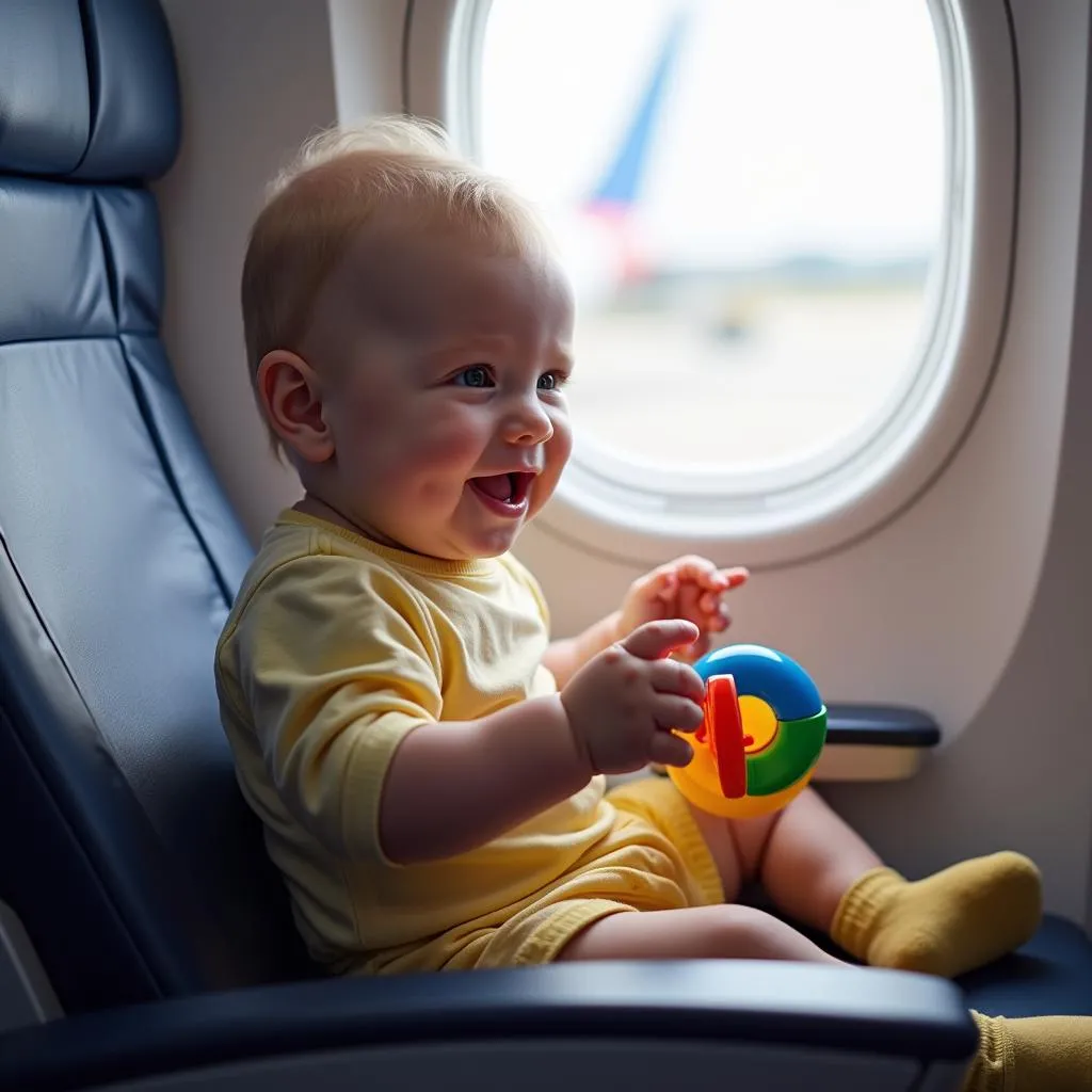 Baby Playing on Airplane