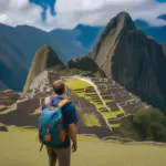 Backpacker Exploring Machu Picchu