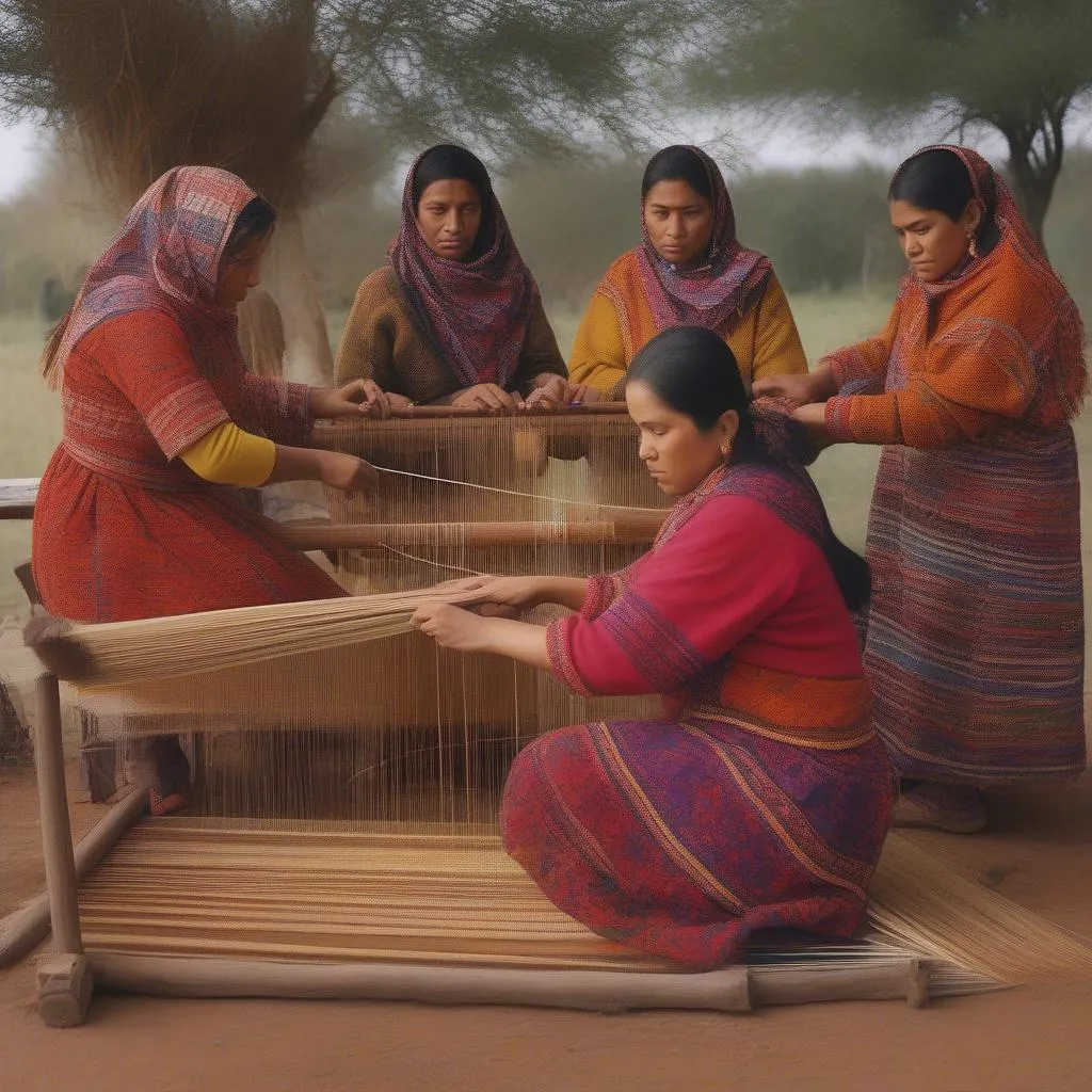 Bahnar Women Weaving