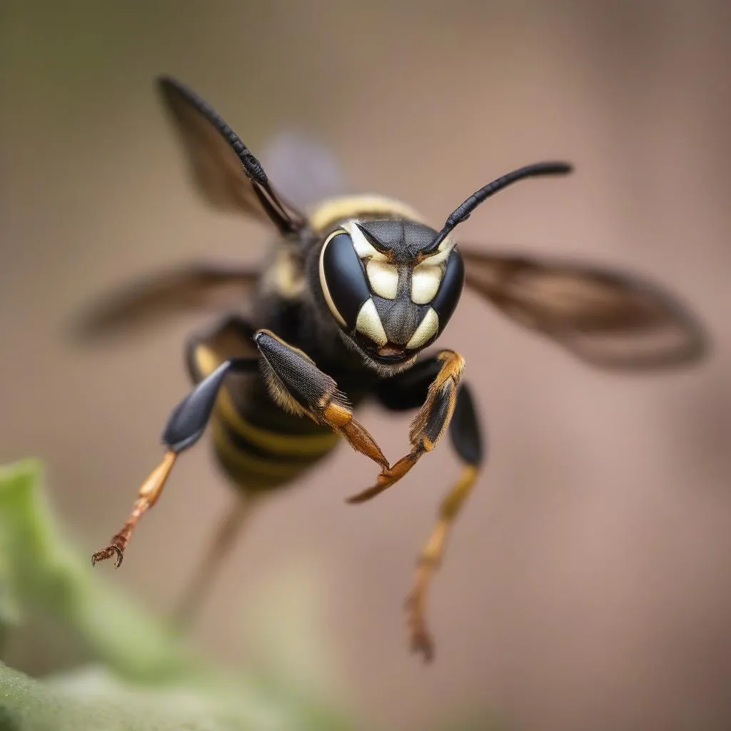 Bald-Faced Hornet in Flight