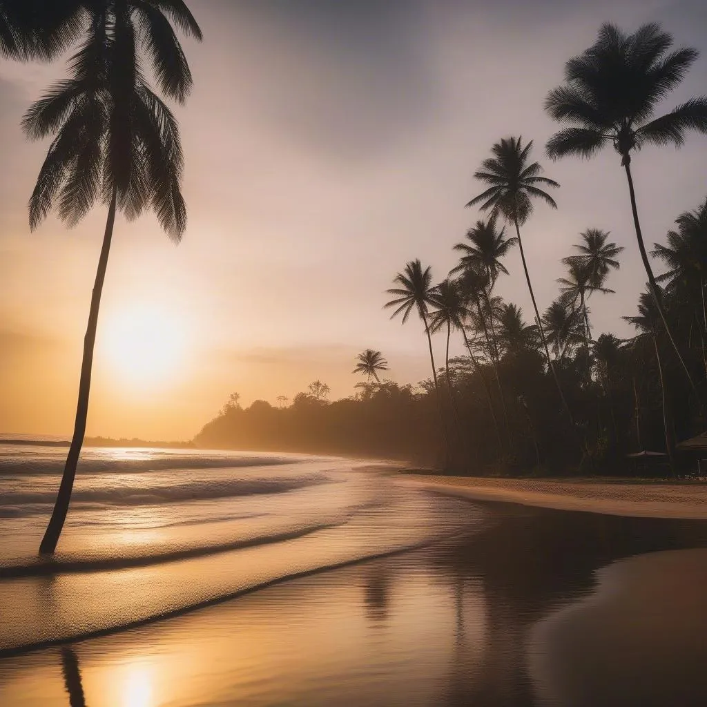 Sunset over the beach