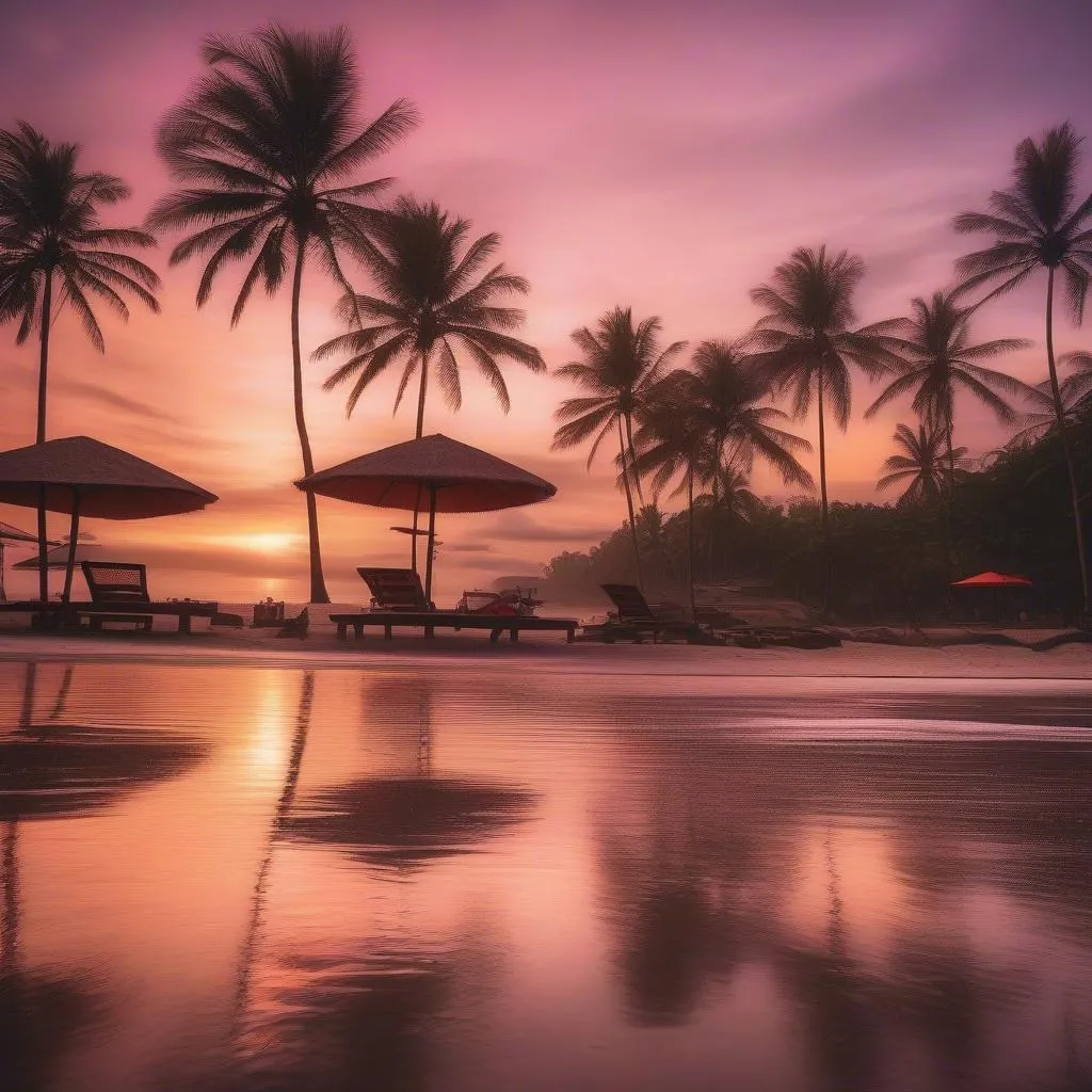 Tranquil Bali Beach Sunset