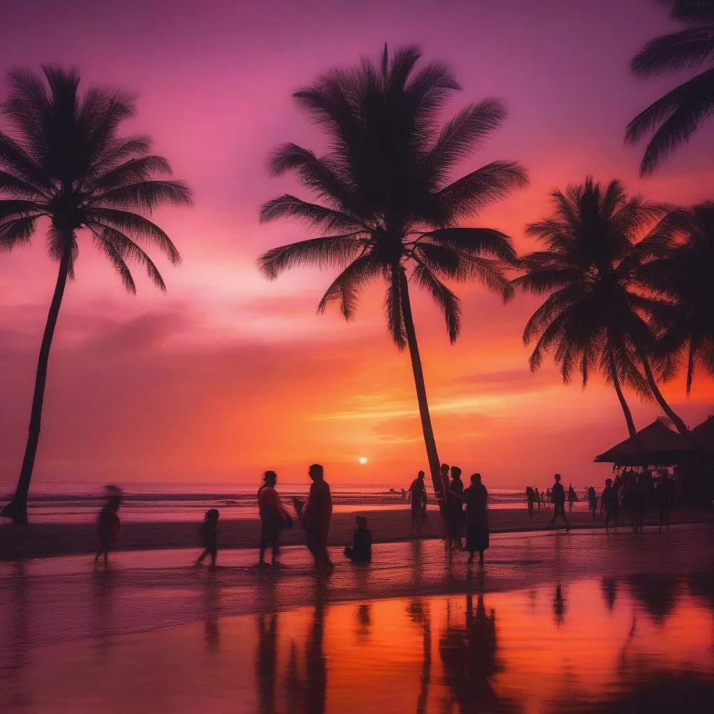 Sunset over Kuta Beach, Bali