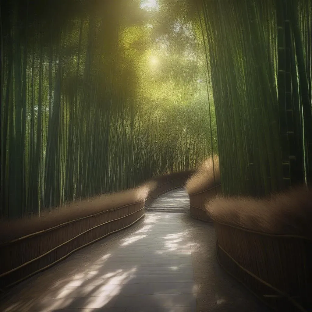 Tranquil Bamboo Forest Path