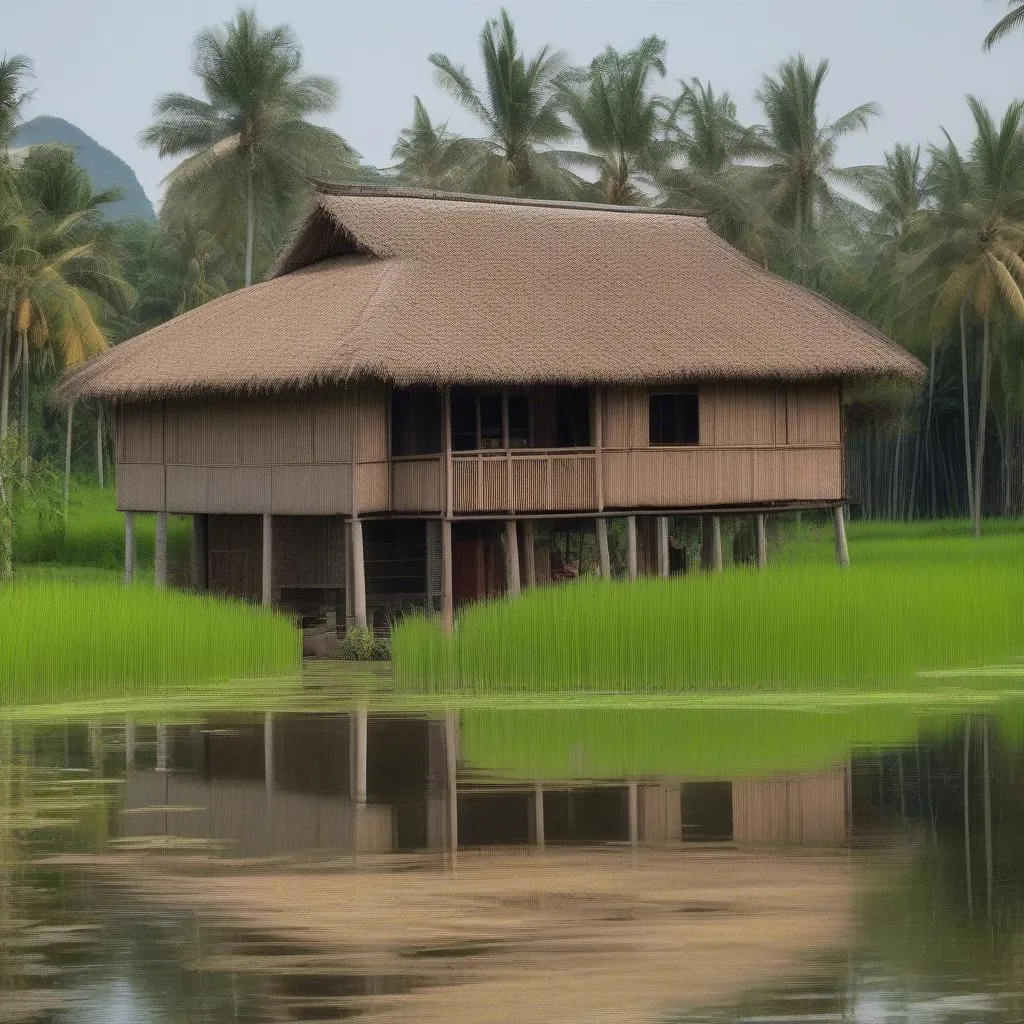 Traditional Stilt House in Ban Lac