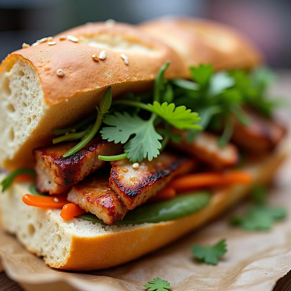 Delicious Banh Mi sandwich