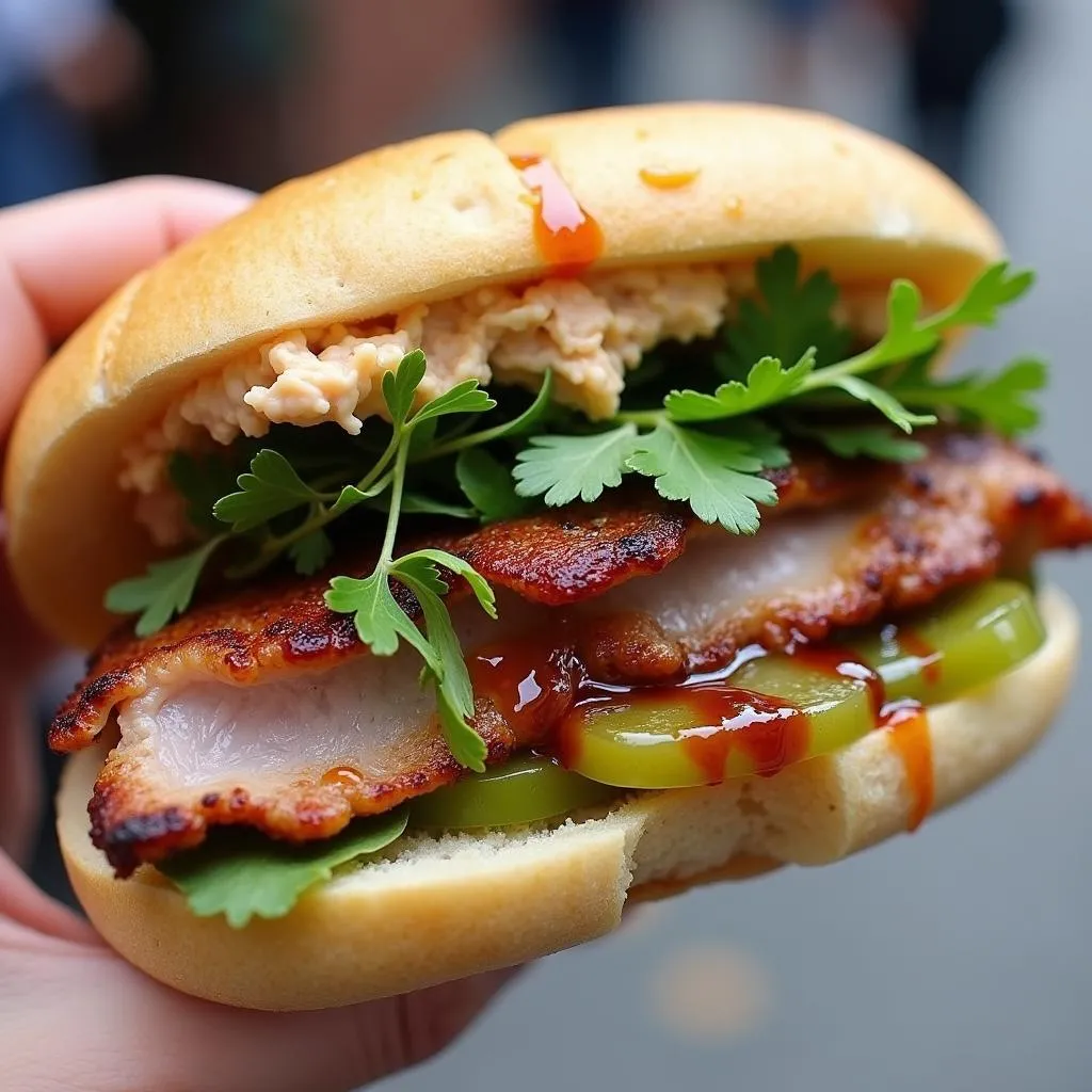 Banh Mi Hanoi Street Food in Winter