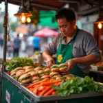 Banh Mi street food stall in Ho Chi Minh City