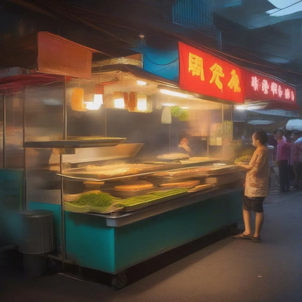 Banh Mi street food stall in Vietnam