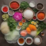 Banh Trang Tron Ingredients