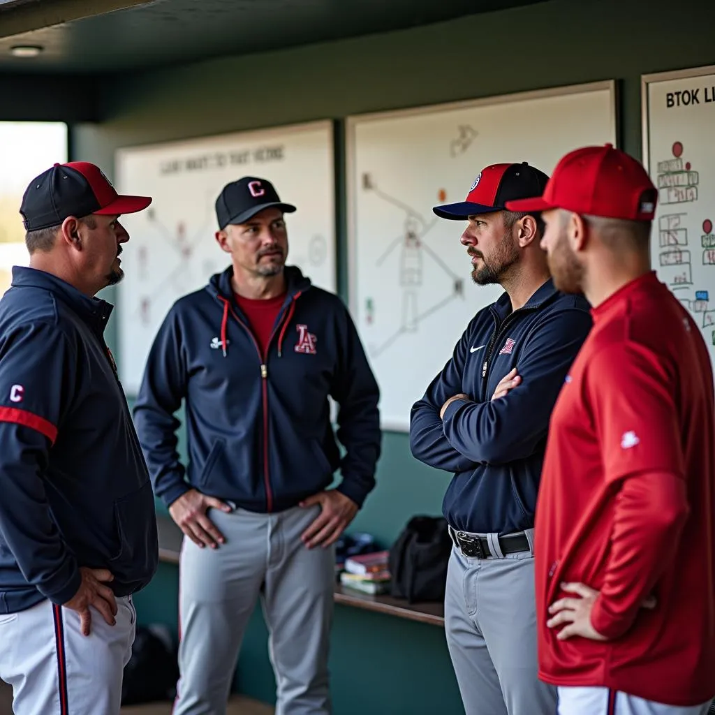 Baseball coaching staff meeting