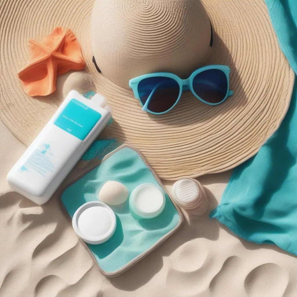 Beach Essentials: Sunscreen, Hat, Sunglasses