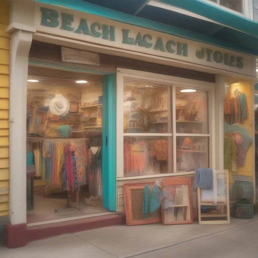 beach store busy