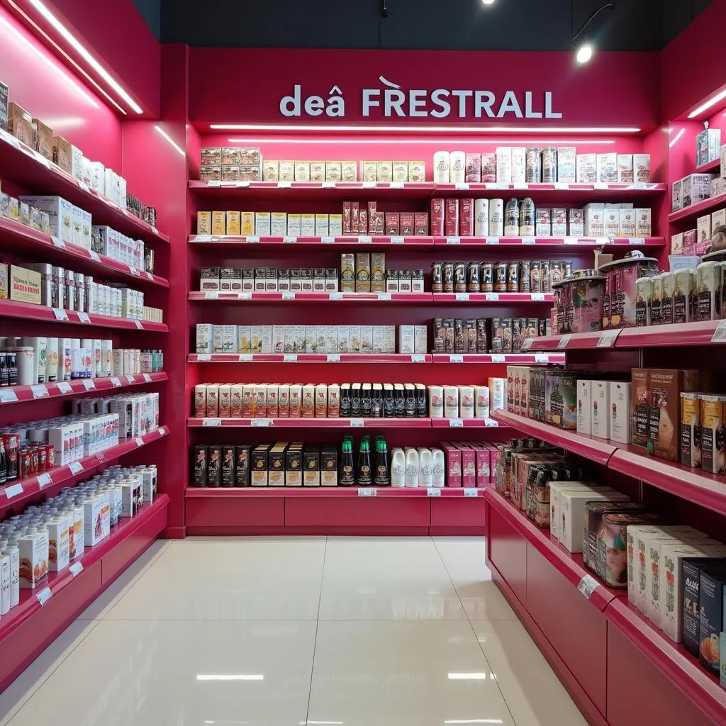 Hair dye display in a beauty store