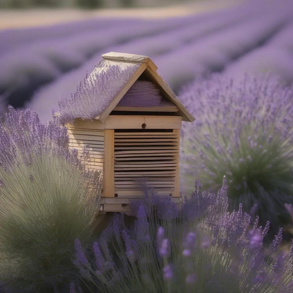 Bee Hive Lavender Field