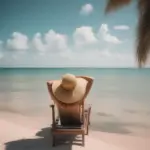 Woman relaxing on Belize beach