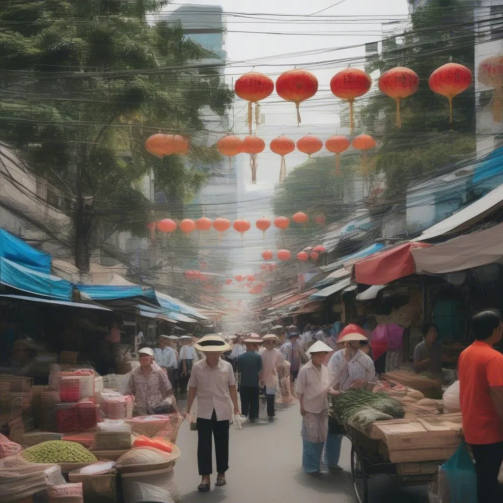 Bustling Bến Thành Market