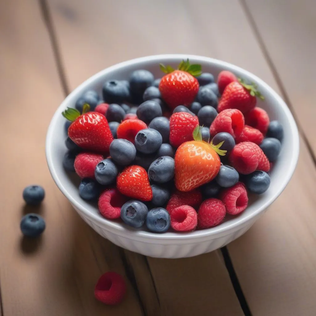 A bowl of mixed berries