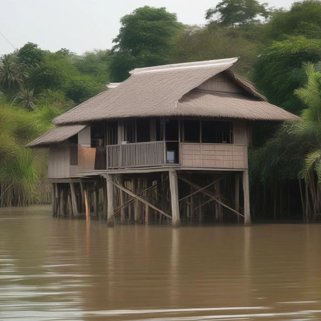 Traditional Stilt House in the Mekong Delta