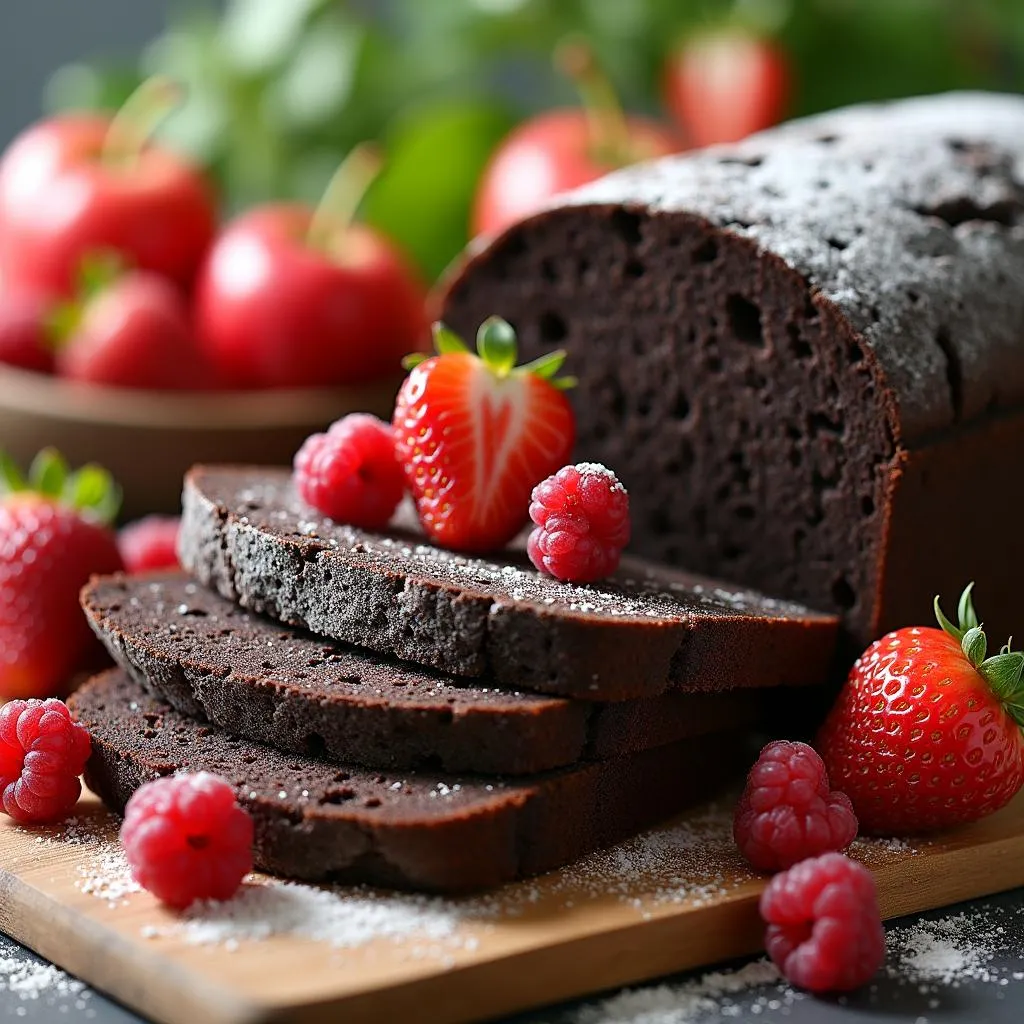 Black Bread with Fresh Fruits