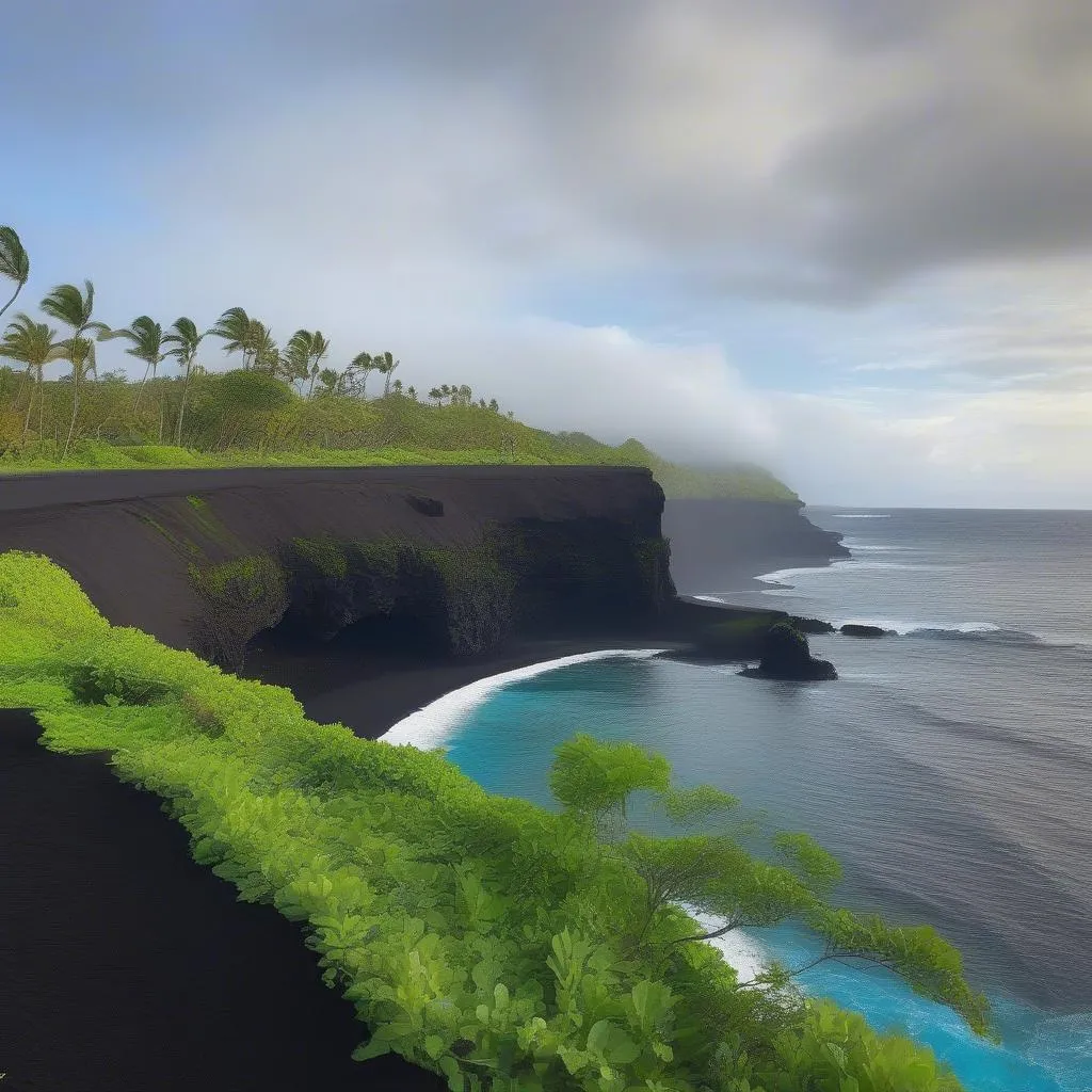 Black Sand Beach on the Big Island