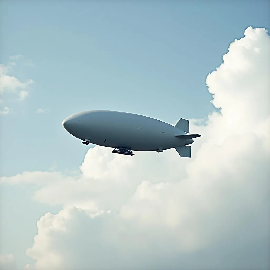 Blimp Soaring Through the Clouds