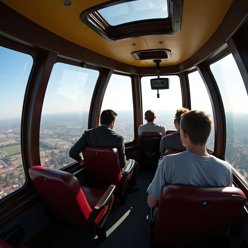 Passengers Enjoying Panoramic Views from Blimp