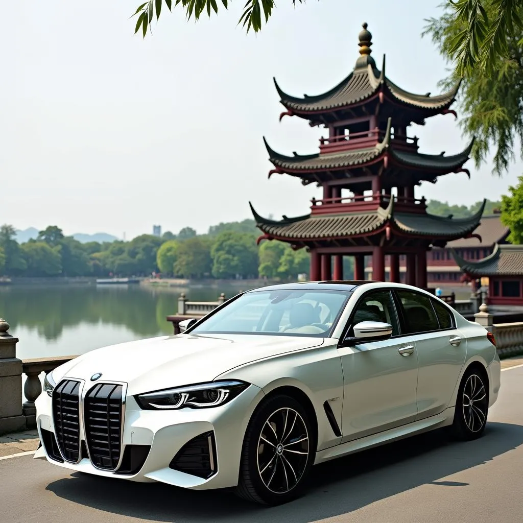 BMW Parked near Tran Quoc Pagoda in Hanoi