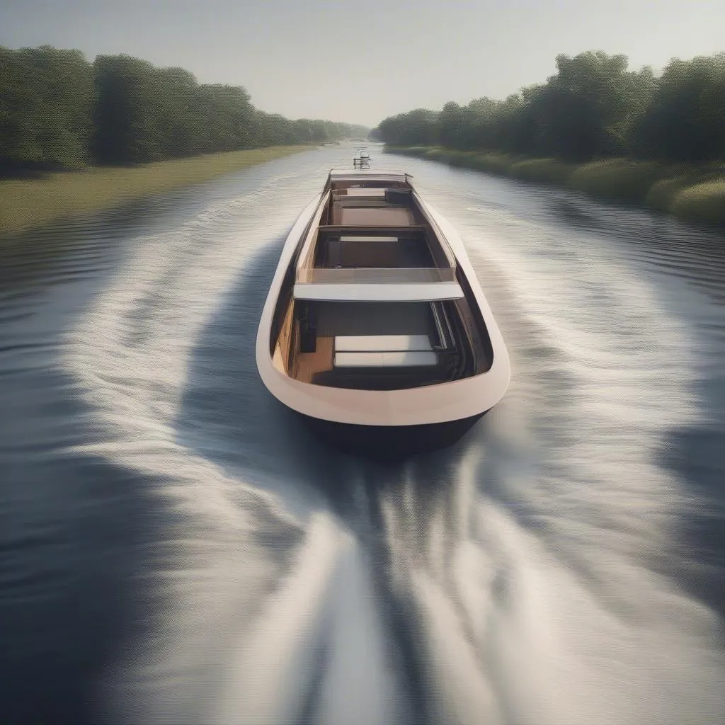 Boat traveling downstream with current