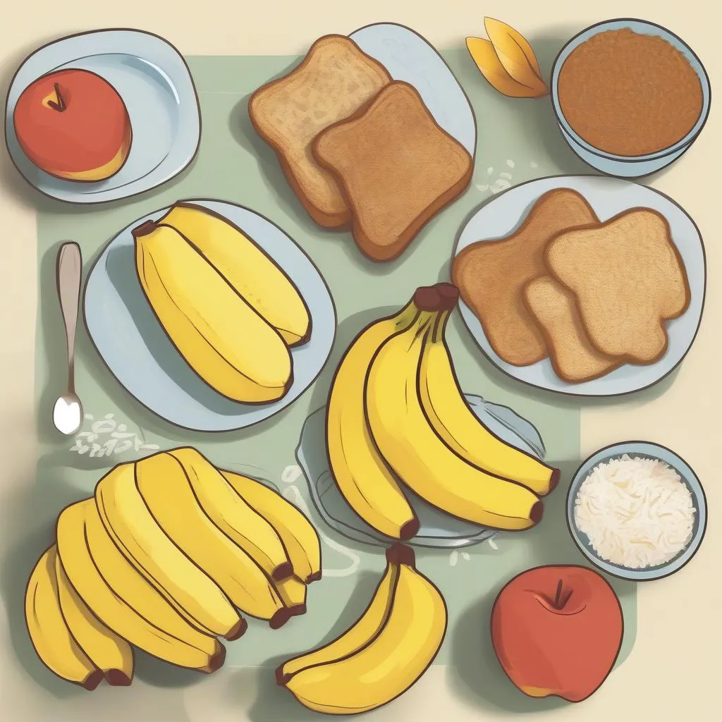 BRAT Diet Foods Illustration