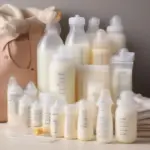 Breast milk storage bags and bottles