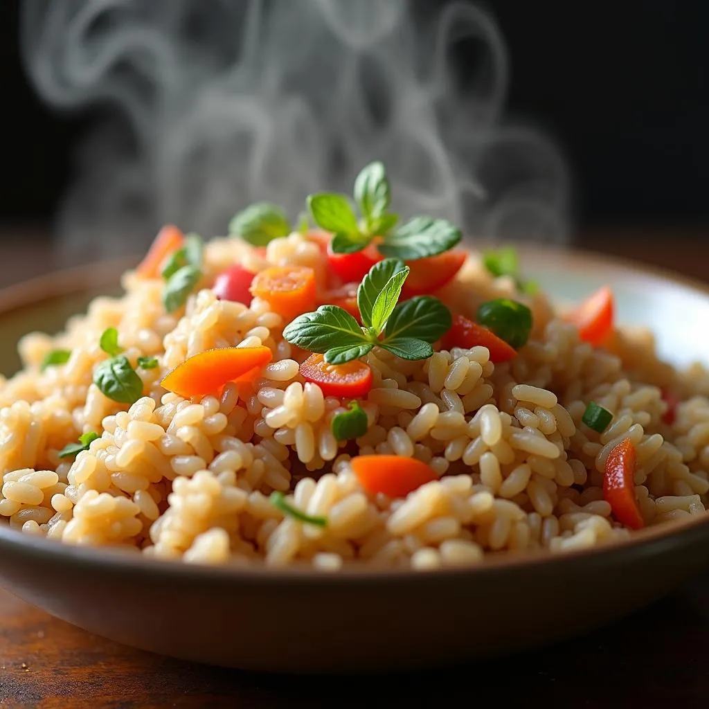 Brown rice bowl with vegetables