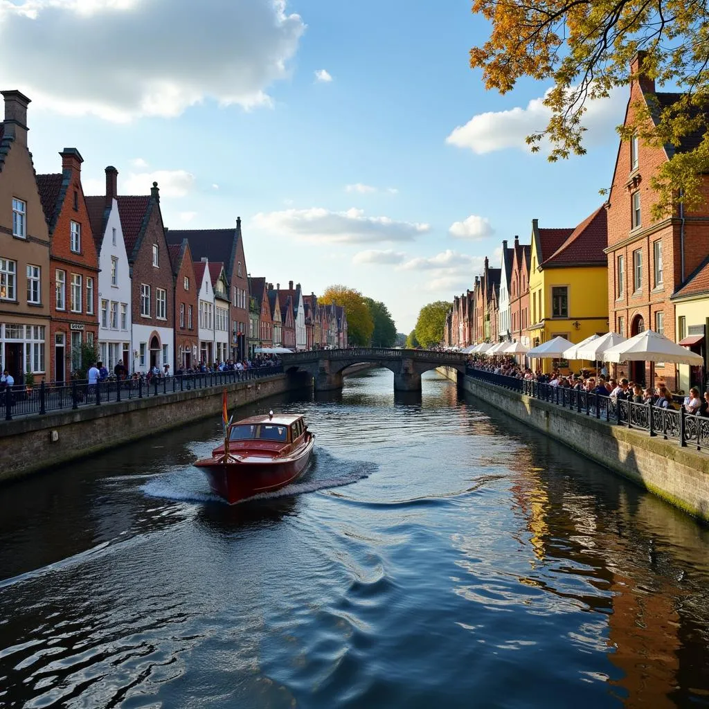 Scenic View of Bruges Canals