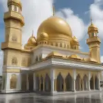 Brunei mosque with golden domes